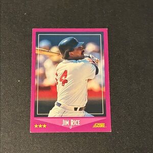 Jim Rice Score Baseball Card - Pink Border